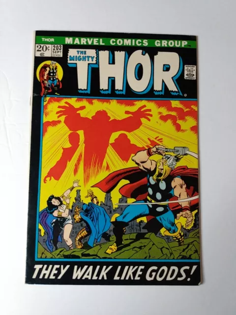 The Mighty Thor #203 Marvel Comics 1972 1st Appearance Of Young Gods (VG-)