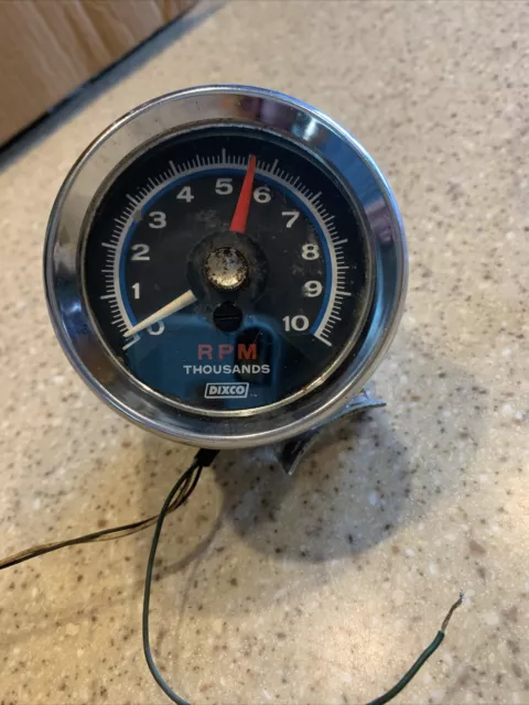 Dixco 10K 10,000 RPM Vintage Blue Line Blueline Center Pivot Tachometer thousand Dixco 10K 10,000 RPM Vintage Blue Line Blueline Center Pivot Tachometer thousand