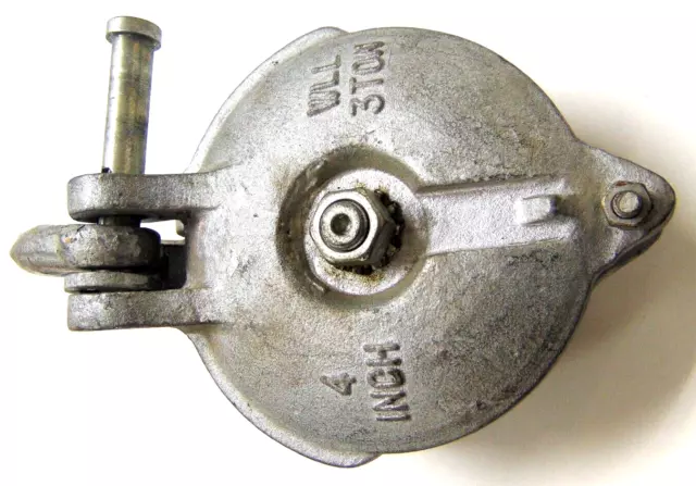 Snatch Block Yarding Pulley Sheave Dia 4" Wire Roping Size 3/8" Wll 3 Tons
