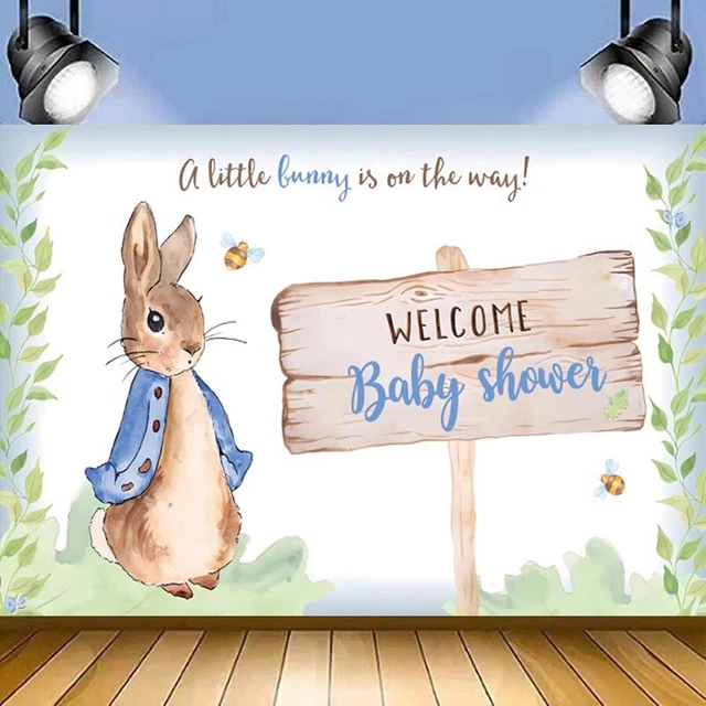 Peter Rabbit Baby Shower Decorations Girl 7x5ft A Little Bunny is On Her Way Banner Welcome Baby Girl First Birthday Backdrop for Party Supplies
