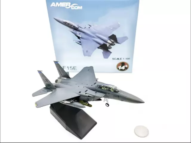 AMER Royal Air Force RAF  1/100 F-15E Strike Eagle Fighter Diecast Jet Model