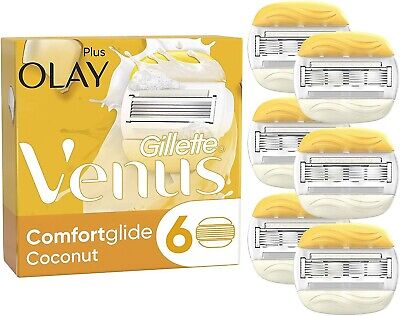 ┥ Hojas de afeitar de coco Gillette Venus Plus OLAY Comfortglide x 6 🙂