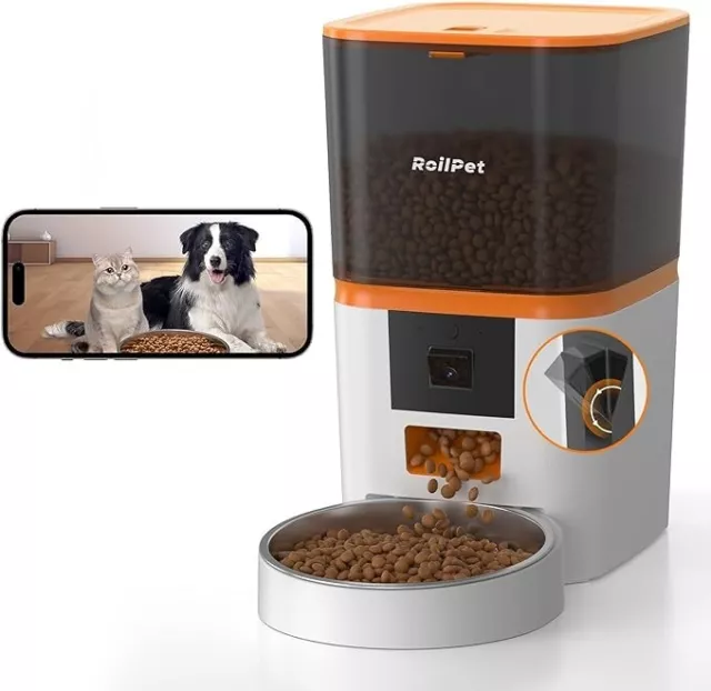 Automatic Dog Feeder with Adjustable Camera, 5G WiFi 6L Smart Cat/Dog Food