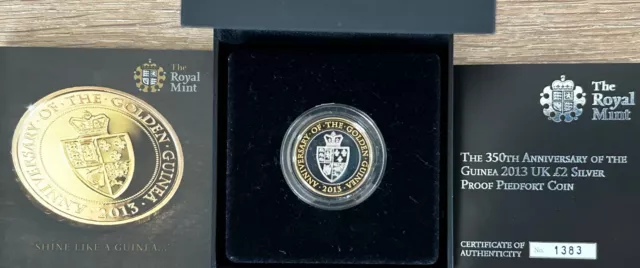 2013 Silver Proof £2 Piedfort Coin Guinea Anniversary Royal Mint Coin BOX + COA