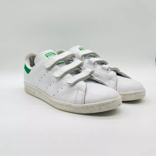 ADIDAS Stan Smith Mens 12 Leather White Green Casual Low Top Sneakers Trainers 2