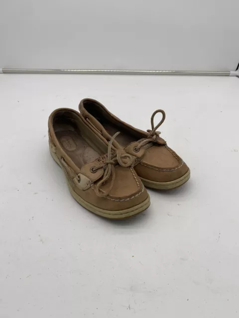 Sperry Top-Sider Boat Shoes Womens 6.5M Beige Angelfish Slip On Leather Casual