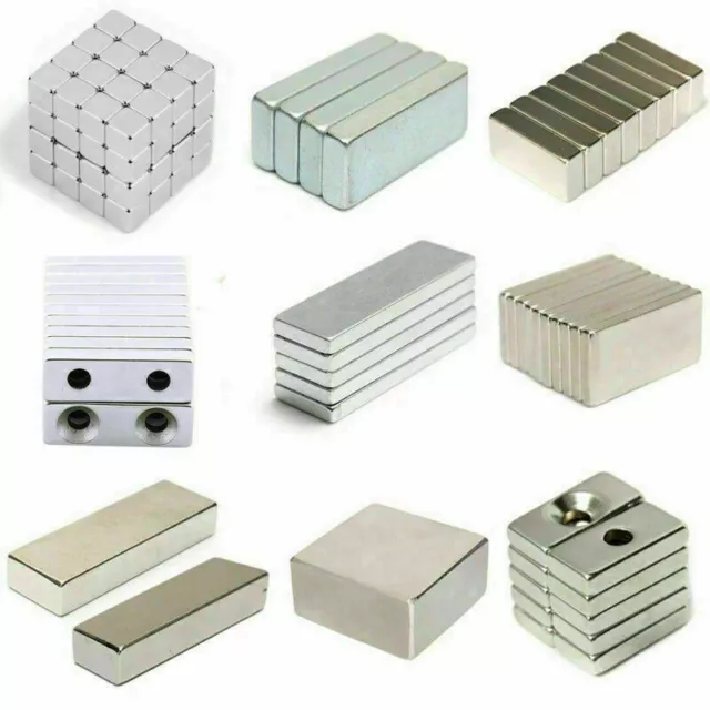 1-100X N35 N50 N52 Neodymium Rare Earth Block Square Magnet Strong Large Magnets