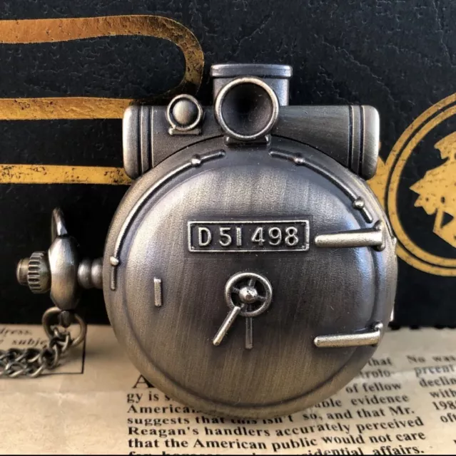 Bronze Colour Steam Train Quartz Pocket Watch