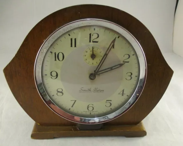 VINTAGE RETRO SMITHS Wind Up Alarm Mantle Clock Gt Britain Great