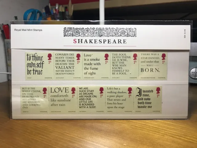 Royal Mail Mint Stamps Presentation Pack 524 SHAKESPEARE ANNO 2016