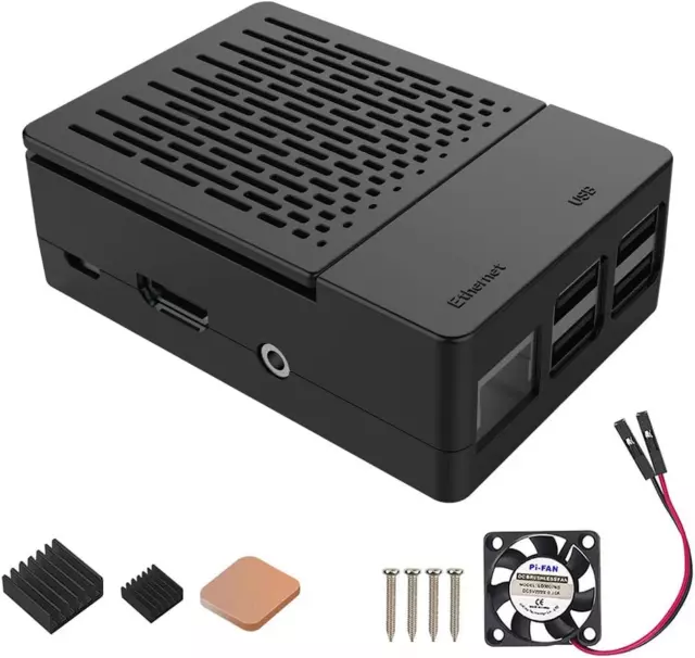 Case Raspberry Pi 3 Model B+ (B Plus), with Cooling Fan and 3PCS Heatsinks Raspb