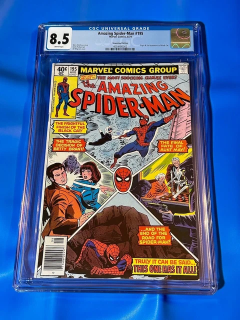 Amazing Spider-Man #195 -CGC Grade 8.5- Newsstand Edition - 2nd Black Cat
