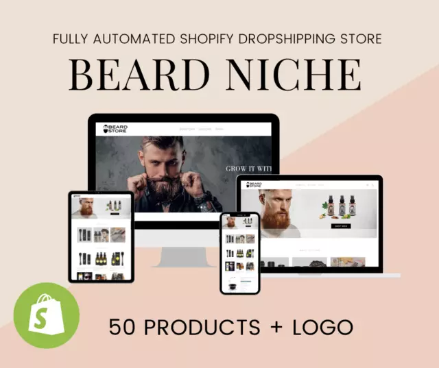 🥇mensbeards.com BEARD NICHE Fully Automated Dropshipping Business Store Website