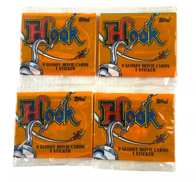 1991 Topps Hook Movie Trading Card Packs X4 Factory Sealed Near Mint W/Tracking