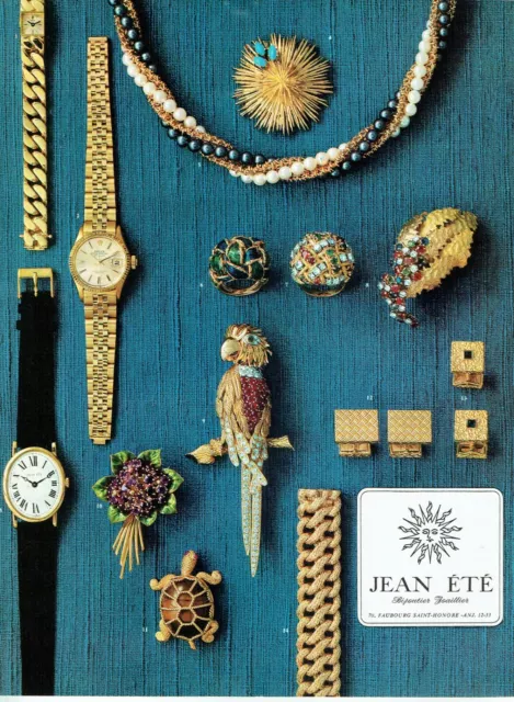 Publicité Advertising 0122  1966  bijoux montres perroquet  tortue Jean  Eté