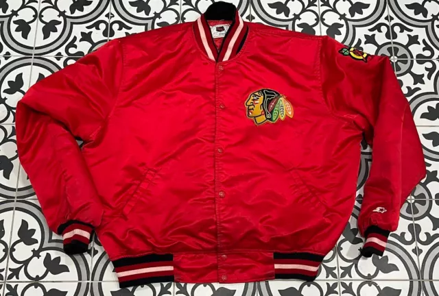 Vintage 80s Chicago Blackhawks Starter NHL Hockey 1980s Sports Jacket Men's 2XL Vintage 80s Chicago Blackhawks Starter NHL Hockey 1980s Sports Jacket Men's 2XL