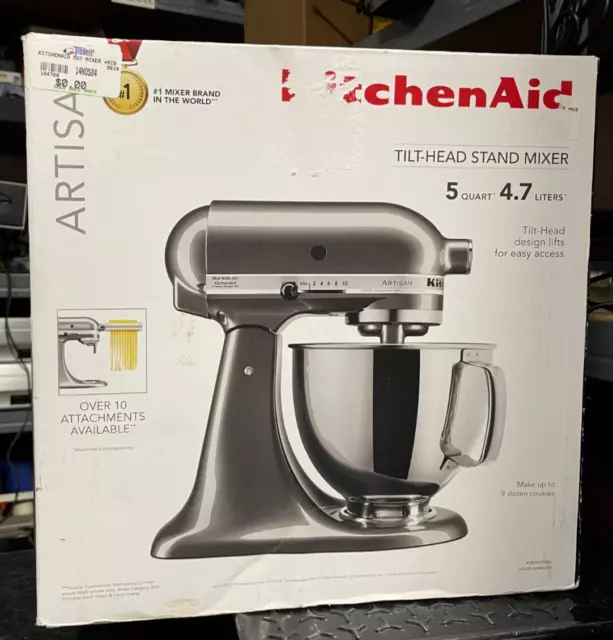 KitchenAid 5-qt Artisan 325W Tilt-Head Stand Mixer w/ Glass Bowl KSM154GB  New