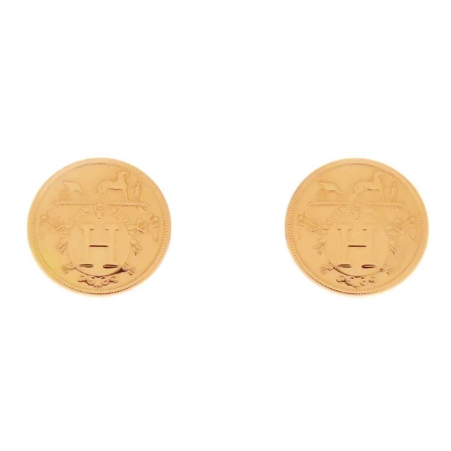 HERMES Ex Libris Earrings Size TPM K18PG