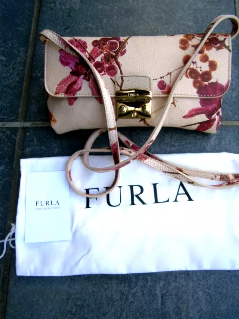 Furla Mini Floral Leather Cross Body Bag..