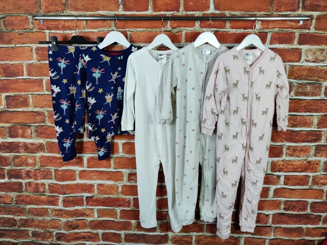 Girls Bundle Age 3-4 Years H&M M&S Pyjamas Babygro One Piece Fleece Fawn 104Cm
