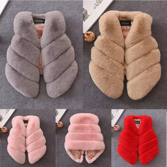 Gilet invernale bambino soffice pelliccia sintetica gilet cappotto addensato caldo