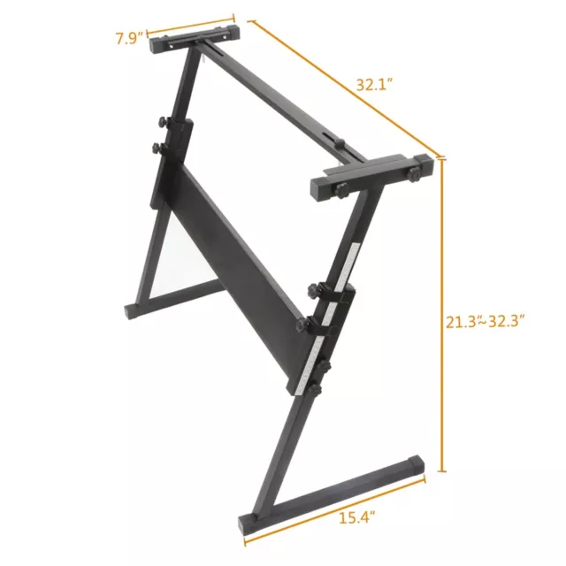 Glarry Z-Shape Adjustable Electric Piano Rack Stand High-quality