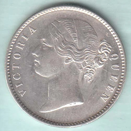 1840 East India company Victoria 27 berries Devided rupee Beautiful silver coin