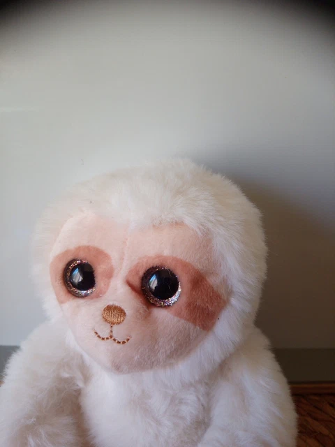 Peluche doudou singe paresseux blanc 20 cm Gipsy état neuf + cadeau 2