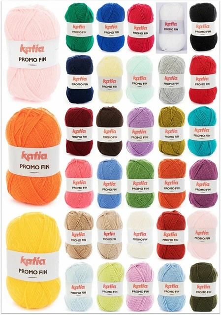 50g Katia Promo Fin Teil 1 Acryl Wolle Garn zum Stricken Häkeln GP 29,80€/1kg