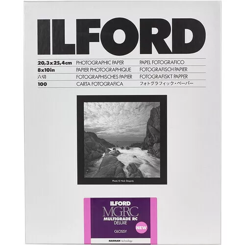 Ilford Multigrade RC DLX 8 x 10" Black & White Paper 100 Sheets Glossy