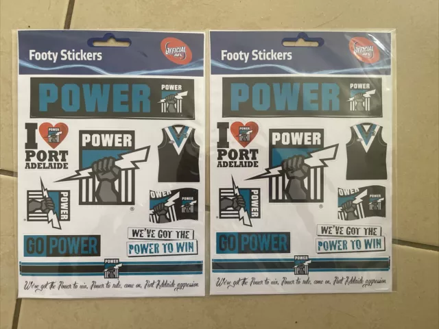 2 Sets AFL Port Adelaide Power Club Logo Stickers - Jersey Football