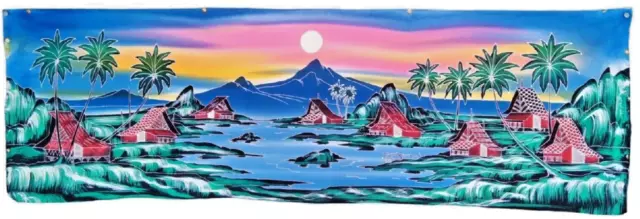 Batik Orizzontale Paesaggio Indonesiano  Tecnica Painting 45X150