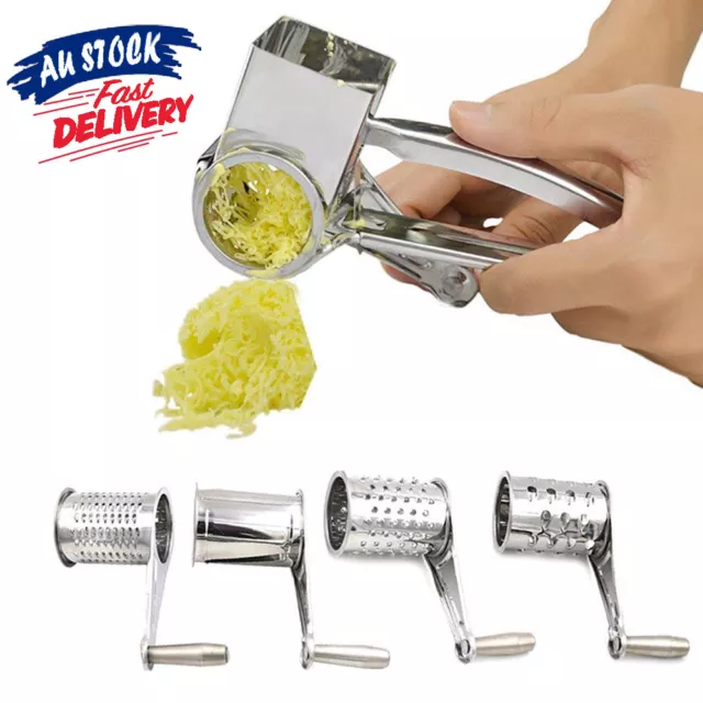 4 Set Slicer Stainless Steel Hand Held Cut Multifunction Rotary Cheese Grater