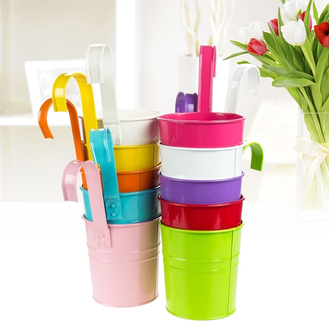 10pcs Töpfe für Hängen Vase Garten Balkon Hängen Eisen Töpfe