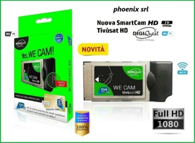 Digiquest CAM TVSAT HD 4K MODULO SMARCAM TV SAT TIVUSAT HD TIVU'SAT SMARTCAM CON SCHEDA 