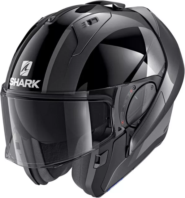 Shark Evo ES Endless AKA Black Silver Modular Flip Front Motorcycle Helmet