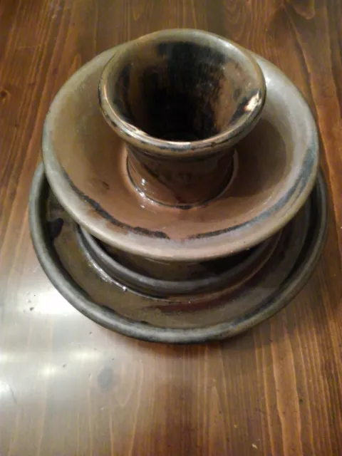 VTG Antique Large Brown Insulator Ceramic 11" Mushroom 3 Tier High Voltage 2