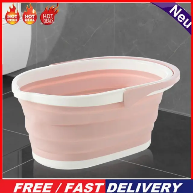 Collapsible Bucket Rectangular Car Wash Bucket for House Cleaning (Pink)