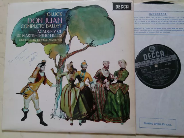 Gluck Don Juan Complete Ballet Marriner UK Decca Sxl 6339 Swb