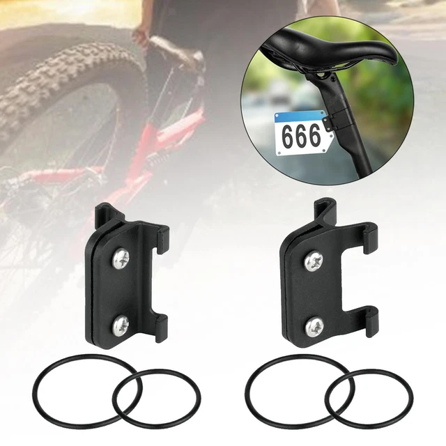Bike Racing Number Plate Mount Holder Seatpost with Rubber Bands for Triathlon