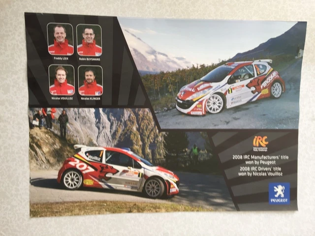 Affiche Poster Peugeot 207 - Vouilloz / Loix - Rallye Du Valais 2008 - IRC