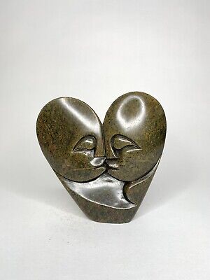 Lovers Couple Serpentine Stone Shona Sculpture African Art Abstract Zimbabwe