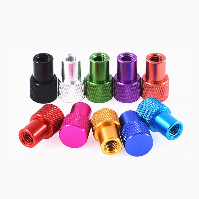 Dadi pollice M4 Knurred lega di alluminio dado zigrinato colori foro cieco