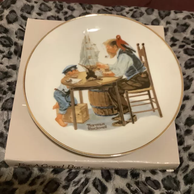 Norman Rockwell Plate For A Good Boy  1984 Made In Japan Collectible