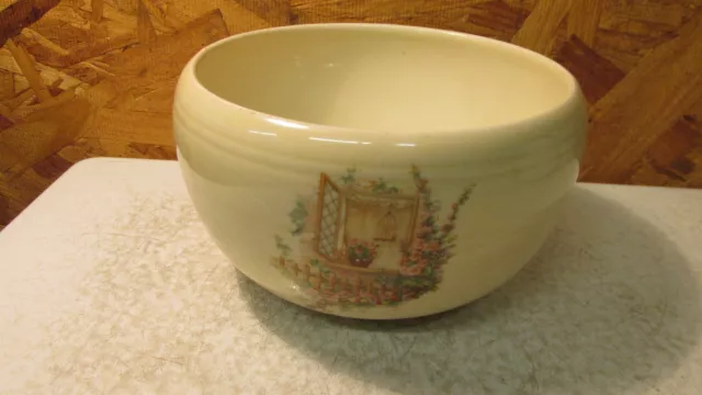 Antique Coors Pottery Thermo Porcelain Bowl Window Scene