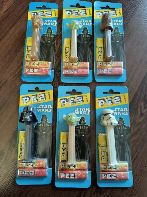 Lot of 6 Star Wars Pez Dispensers 1996 Canadian Factory Sealed