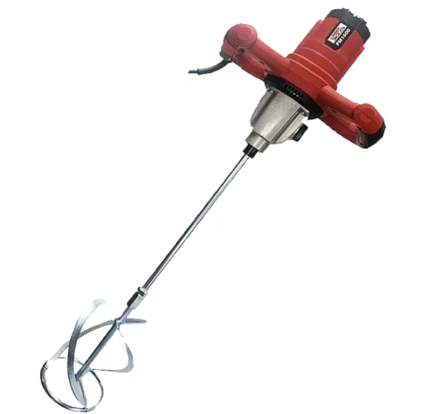 Electric Plaster Paddle Mixer Drill Mortar Paint Cement Stirrer Whisk 1600W 240v 2