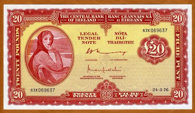 Ireland Republic, 20 pounds, 1976, P-67 (67c), XF+
