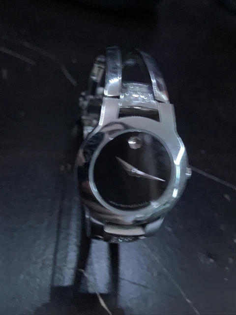 Movado Ladies Amorosa w/ Diamonds Black Museum Dial S.S. Quartz Watch 84 E4 1842