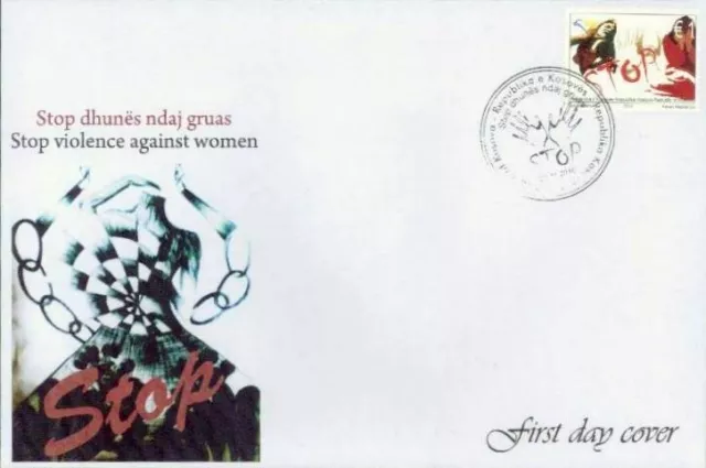 Kosovo Stamps 2010. Stop violence against women. FDC MNH